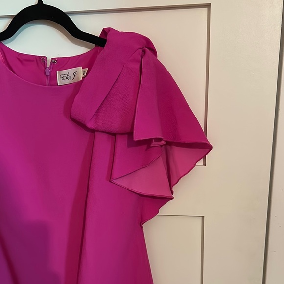 Eliza J Pink Asymmetrical Ruffled Sheath Dress - Picture 3 of 5